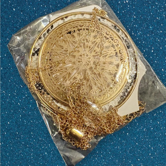 Gold Pendant Necklace with Tassel - Picture 2 of 4